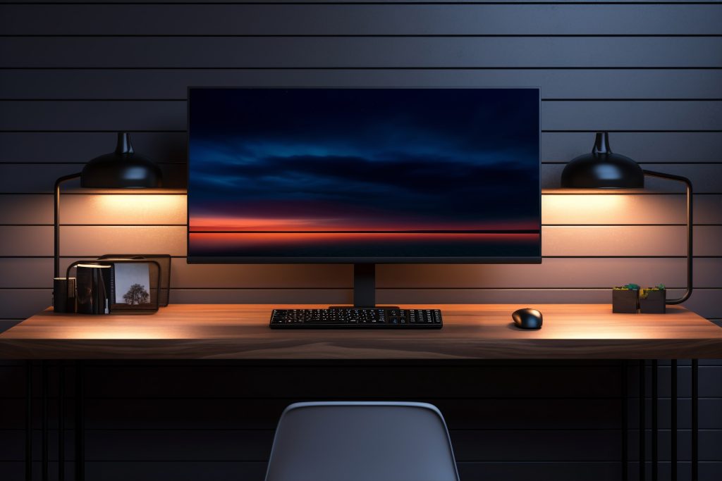 Laptop für 3D-Rendering – Notebook mit 3D-Szene auf dem Bildschirm